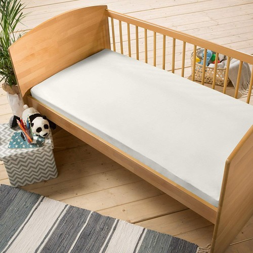 White jersey fitted sheet - white,